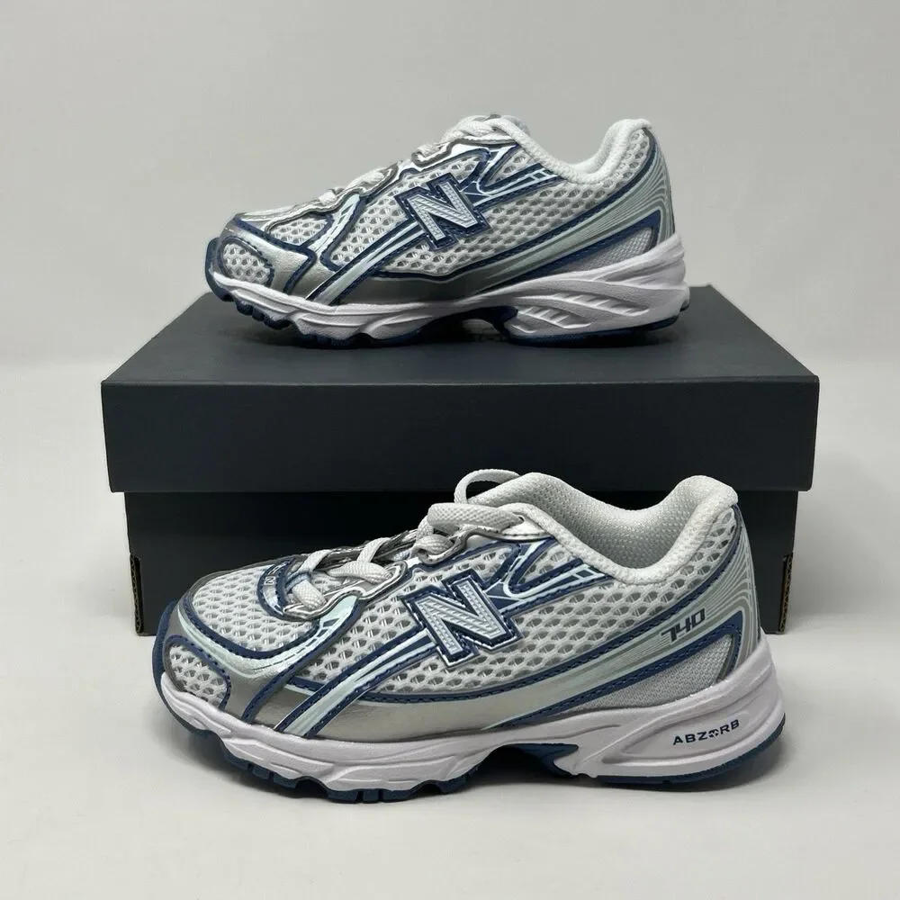 New Balance 740 Bungee Lace Toddler Running Sneakers 8C Blue Silver IZ740LB NEW